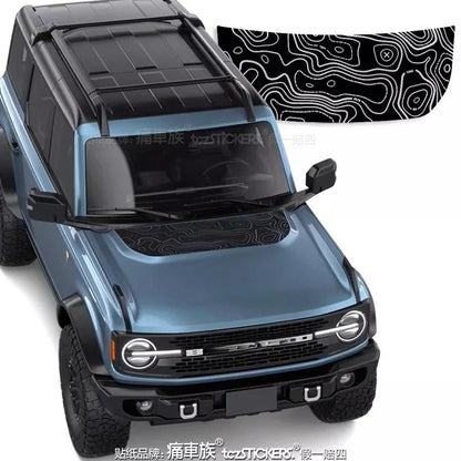 Hood Sporty Fashionable Professional Vinyl Kit for Ford Bronco | PVC Appearance Wrap - 200000182:193#A-200000182:29#B-200000182:691#C-200000182:10#D-200000182:350852#E-  DRIVEN - 4