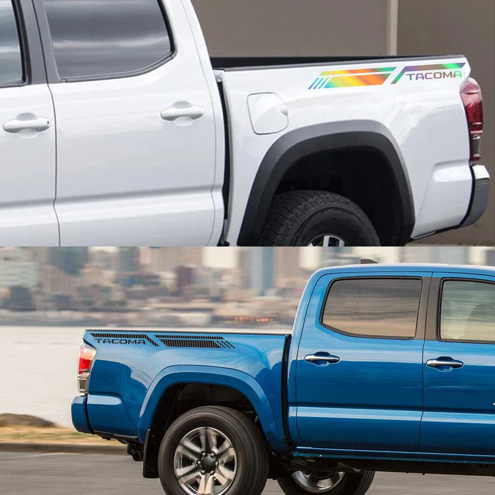 Trunk Side Stripe Decal for Toyota Tacoma TRD Sport | Vinyl Truck Graphics - 200000182:350853#Carbon Fiber-200000182:350850#Matt Black-200000182:1052#Colorful Laser-200000182:496#Matt Silver-200000182:173#Matt Gold-  DRIVEN - 4