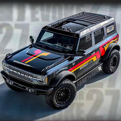 Sporty Fashionable Body Decoration Vinyl Decal Kit for Ford Bronco | Full-Body PVC Wrap - 200000182:193# Red Yello-  DRIVEN - 3