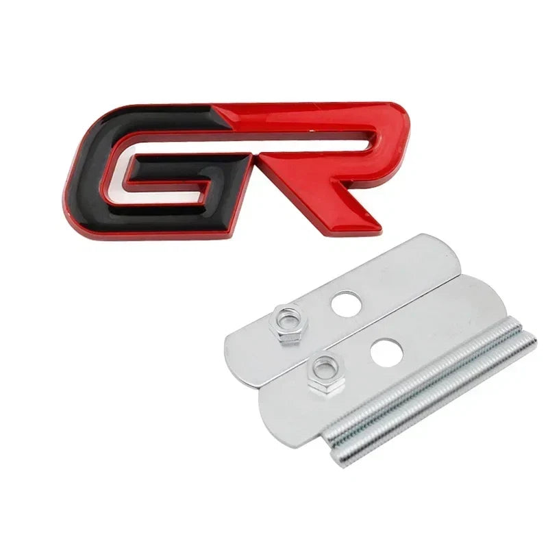 GR Logo Front Grille Emblem Sticker for Toyota Land Cruiser / Yaris / Camry / Vios | Gazoo Racing Badge