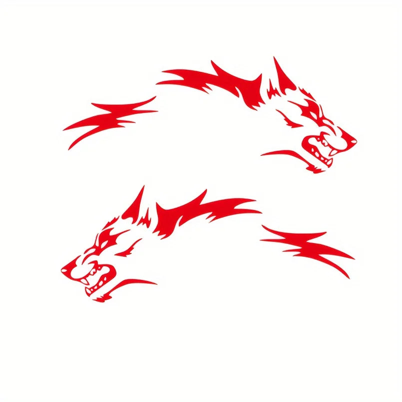 Wolf Side Body Decal | 2-Piece Waterproof Self-Adhesive Vinyl Animal Sticker - 200000182:193#2pcs Black;5:100014064#100x40CM(each)-200000182:29#2pcs White;5:100014064#100x40CM(each)-200000182:10#2pcs Red;5:100014064#100x40CM(each)-  DRIVEN - 9