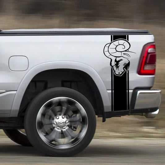 Dodge RAM Bed Side Graphic Kit – Pickup Truck Vinyl Decal Set (2 Pcs) | 1500, 2500, 3500, Rebel, TRX | 12 Finishes - 200000182:350853#Carbon Fiber-  DRIVEN - 1