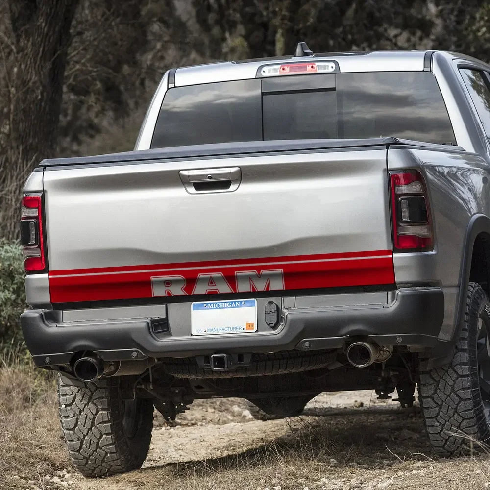 Rear Tailgate Letter Graphic Decal for Dodge RAM 1500 / 2500 | Custom Vinyl Truck Sticker - 200000182:691#Glossy Gray-200000182:10#Glossy Red-200000182:193#Glossy Black-200000182:29#Glossy White-200000182:175#Glossy Blue-  DRIVEN - 3