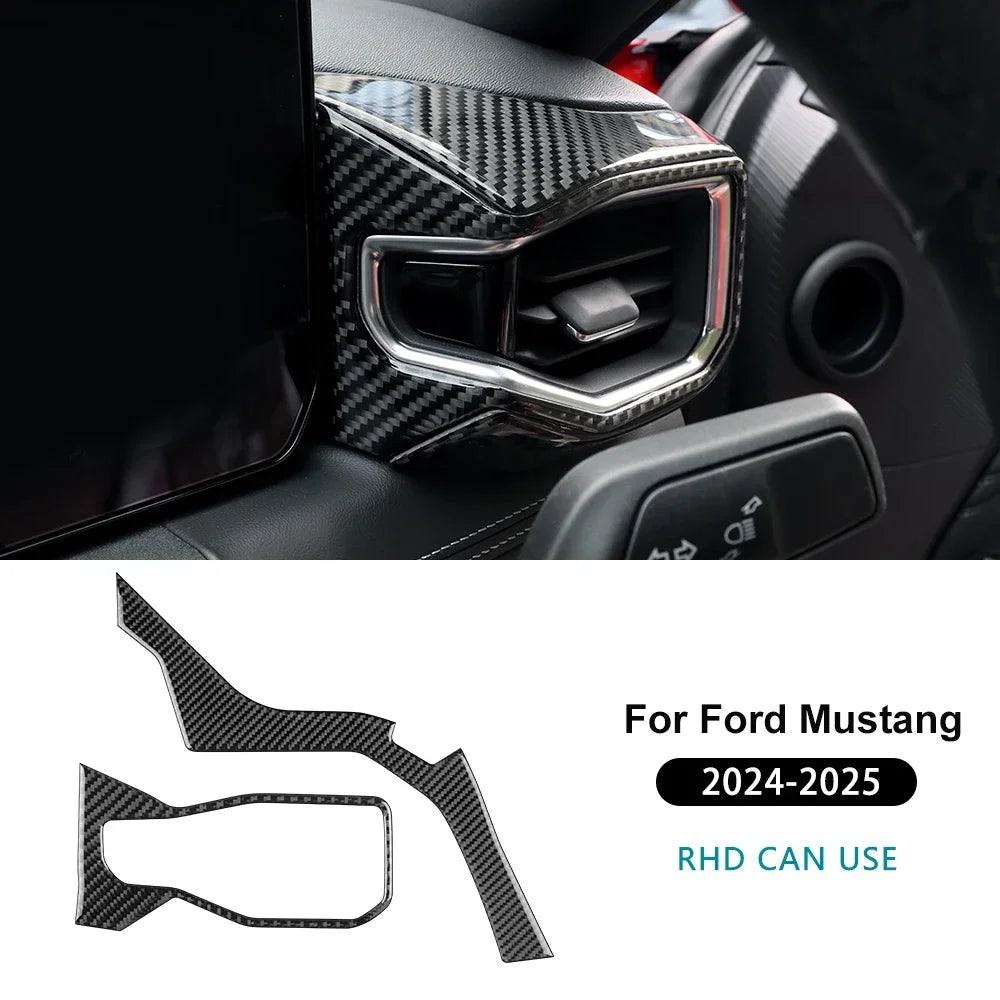 Real Soft Carbon Fiber Interior Trim for Ford Mustang GT / Dark Horse / EcoBoost (2024-2025) - 200000182:350853#Type B For LHD Black-200000182:350852#Type A For RHD Red-200000182:350850#Type A For RHD Black-200000182:350686#Type A For LHD Red-200000182:175#Type C For LHD Black-  DRIVEN - 12