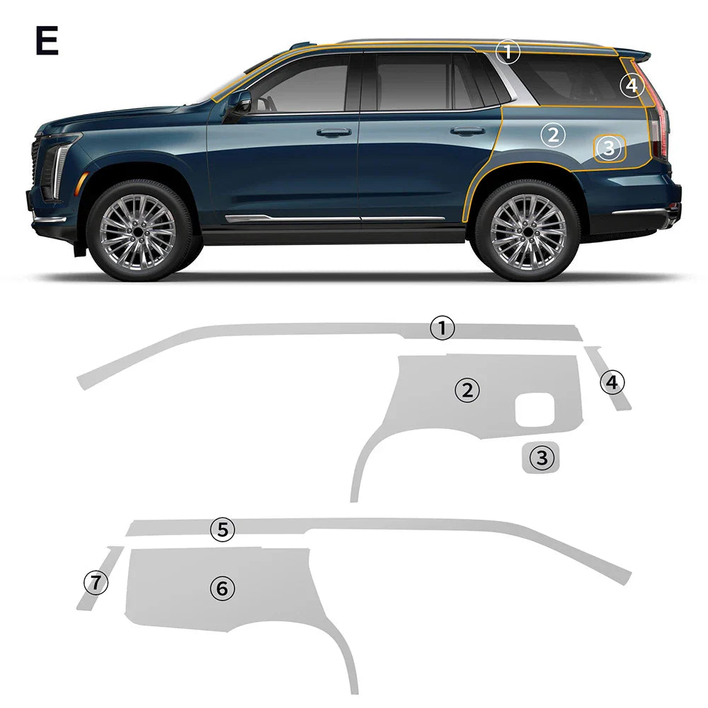 Precut PPF for Cadillac Escalade (2025+) | TPU Paint Protection Film Clear Bra - 200000182:193#Rear Trunk-200000182:175#Rear Side-200000182:366#Whole Set-200000182:29#Hood-200000182:10#Front-  DRIVEN - 8