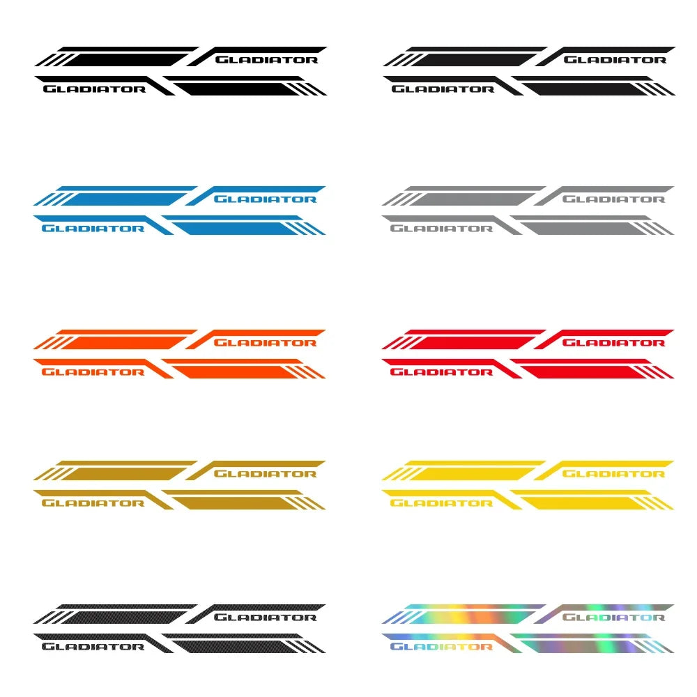 Trunk Side Stripe Decal for Jeep Gladiator JT | Pickup Truck Vinyl Graphic - 200000182:10#Glossy Red-200000182:691#Glossy Gray-200000182:366#Glossy Yellow-200000182:350852#Glossy Orange-200000182:29#Glossy White-  DRIVEN - 5