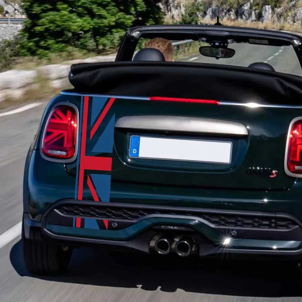 Union Jack Rear Trunk Decal for Mini Cooper One / JCW / S / Clubman / Countryman (F60, R60, R55) | Vinyl Styling Sticker - 200000182:193#Red Union Jack-200000182:29#Gray Union Jack-  DRIVEN - 4