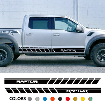 Door Side Body Stripe Decal for Ford F-150 Raptor | Vinyl Film Truck Graphic - 200000182:10#Glossy Red-200000182:691#Glossy Gray-200000182:366#Glossy Yellow-200000182:350852#Glossy Orange-200000182:350850#Matt Gold-  DRIVEN - 1