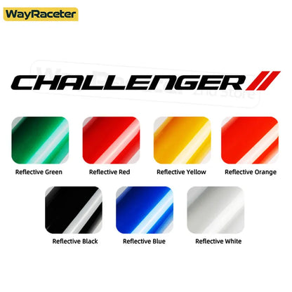 Dodge Challenger Reflective Front Windshield Vinyl Decal – Windscreen Sticker | Hellcat, SRT, Demon | 12 Colors - 200000182:496#Reflective yellow-200000182:350686#Reflective blue-200000182:1052#Reflective green-200000182:350850#Reflective orange-200000182:350852#Red and green-  DRIVEN - 3