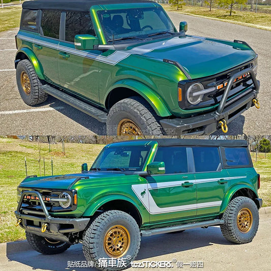 Body & Hood Sport Decoration Stripe Vinyl Kit | Custom KK Graphics for Ford Raptor - 200000182:29#Left right grey-  DRIVEN - 2