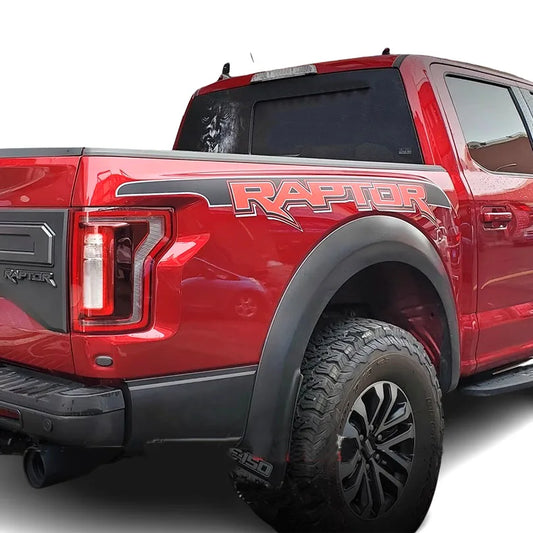 Black & Red Bedside Trunk Letter Graphics Decal for Ford F-150 Raptor (2015–2019) | Modified Vinyl Sticker - 200000182:193#black or white car-  DRIVEN - 1