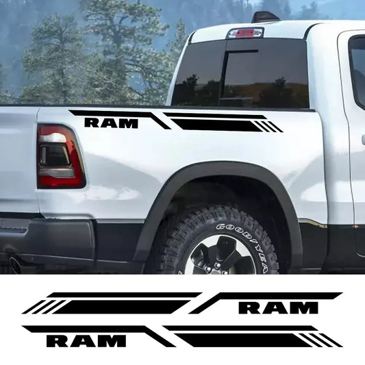 Bed Side Stripe Decal for Dodge RAM 1500 / 2500 / 3500 Rebel / TRX | Pickup Vinyl Graphic - 200000182:29#Glossy White-  DRIVEN - 2
