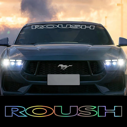 Roush Custom Windshield Sticker for Ford Mustang GT / Shelby / F-150 Raptor SVT | Vinyl - 200000182:691#Glossy Gray;5:200000990#1Pc-200000182:29#Glossy White;5:361385#2Pcs-200000182:10#Glossy Red;5:200000990#1Pc-200000182:691#Glossy Gray;5:361385#2Pcs-200000182:350852#Matt Black;5:200000990#1Pc-  DRIVEN - 1