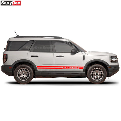Racing Sport Door Side Skirt Decal for Ford Bronco Sport (2021+) | KK Vinyl Body Sticker - 200000182:193#Glossy Black-200000182:29#Glossy White-200000182:366#5D Carbon Black-200000182:175#Matte Black-200000182:691#Sliver Gray-  DRIVEN - 5