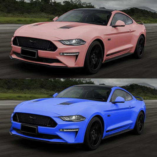 Gradient Hood Stripe & Waistline Decal for Ford Mustang (2018–2021) | Sport Modified Vinyl Graphics - 200000182:691#waistline-  DRIVEN - 2