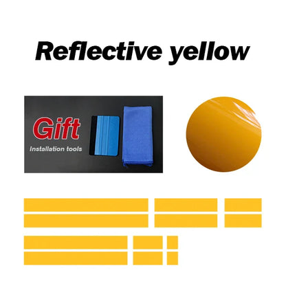 Front-to-Rear Racing Stripe Body Decal Kit | Hood, Roof, Trunk & Bonnet Vinyl Graphics - 200000182:366#Reflective Yellow-200000182:173#Reflective Blue-200000182:29#Gloss White-200000182:10#Gloss Red-200000182:200004890#Matte Black-  DRIVEN - 14