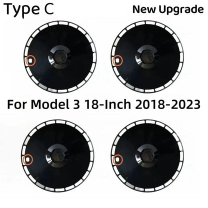 18" Performance Replacement Hub Cap Wheel Covers for Tesla Model 3 (2018–2023) | 4-Piece Full Rim Set