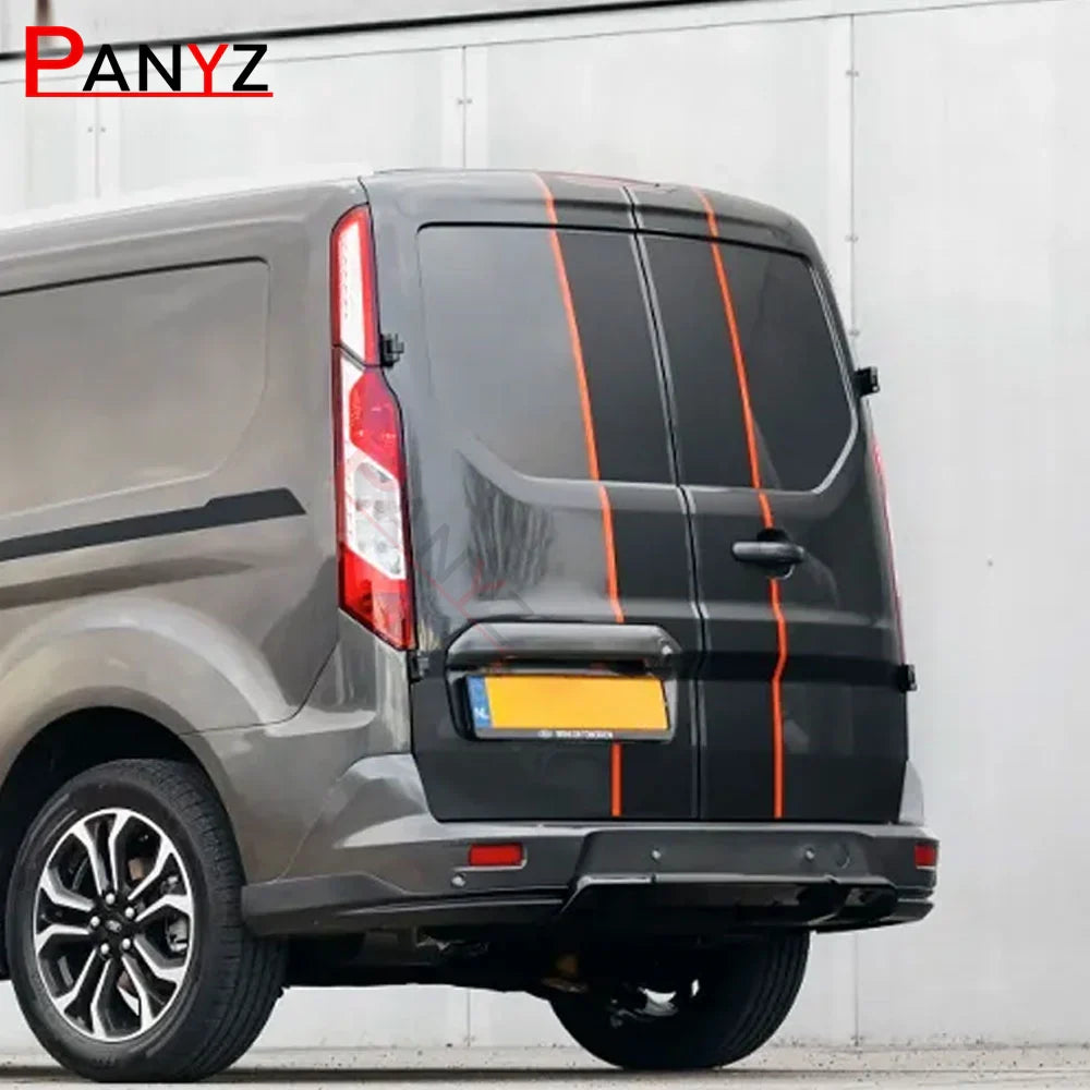 Hood & Rear Door Graphic Decal Kit for Ford Transit Connect | 4-Piece Full-Body Vinyl Sticker - 200000182:1052#Glossy White-200000182:350850#Glossy Gray-200000182:175#White Gray-200000182:350686#Glossy Black-200000182:10#Black Gray-  DRIVEN - 3