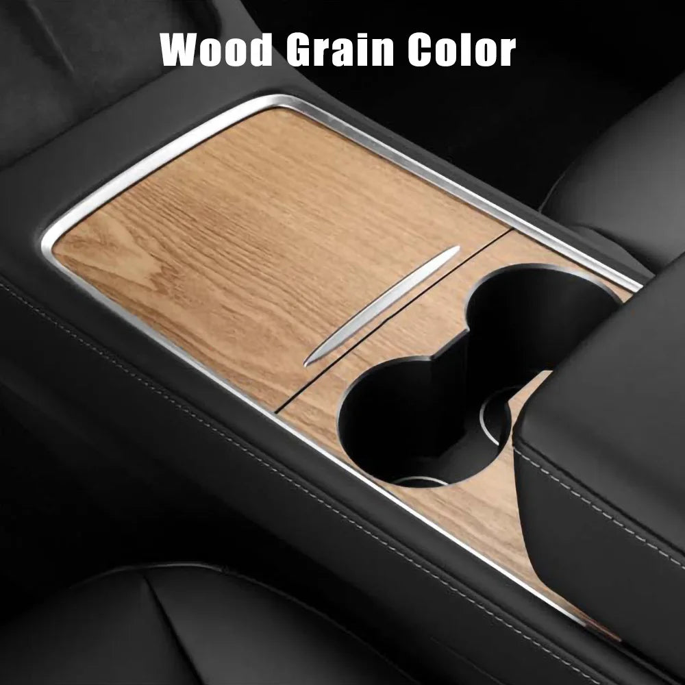 Center Console Panel Sticker for Tesla Model 3 / Model Y (2021–2023) | Wood Grain & Carbon Fiber Film - 200000182:201735810#Wood Grain Color-200000182:801422864#PU Carbon Color-200000182:96235566#Carbon Color-200000182:771#Black Color-200000182:200006253#White Color-  DRIVEN - 12