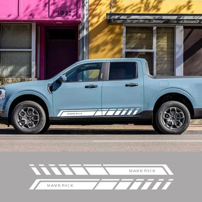 Door Side Stripe Decal for Ford Maverick XL / XLT / Lariat (2022) | 2-Piece Vinyl Truck Graphic - 200000182:350850#Matt Gold-200000182:173#Glossy Blue-200000182:366#Glossy Yellow-200000182:350852#Glossy Orange-200000182:771#Carbon Fiber-  DRIVEN - 1