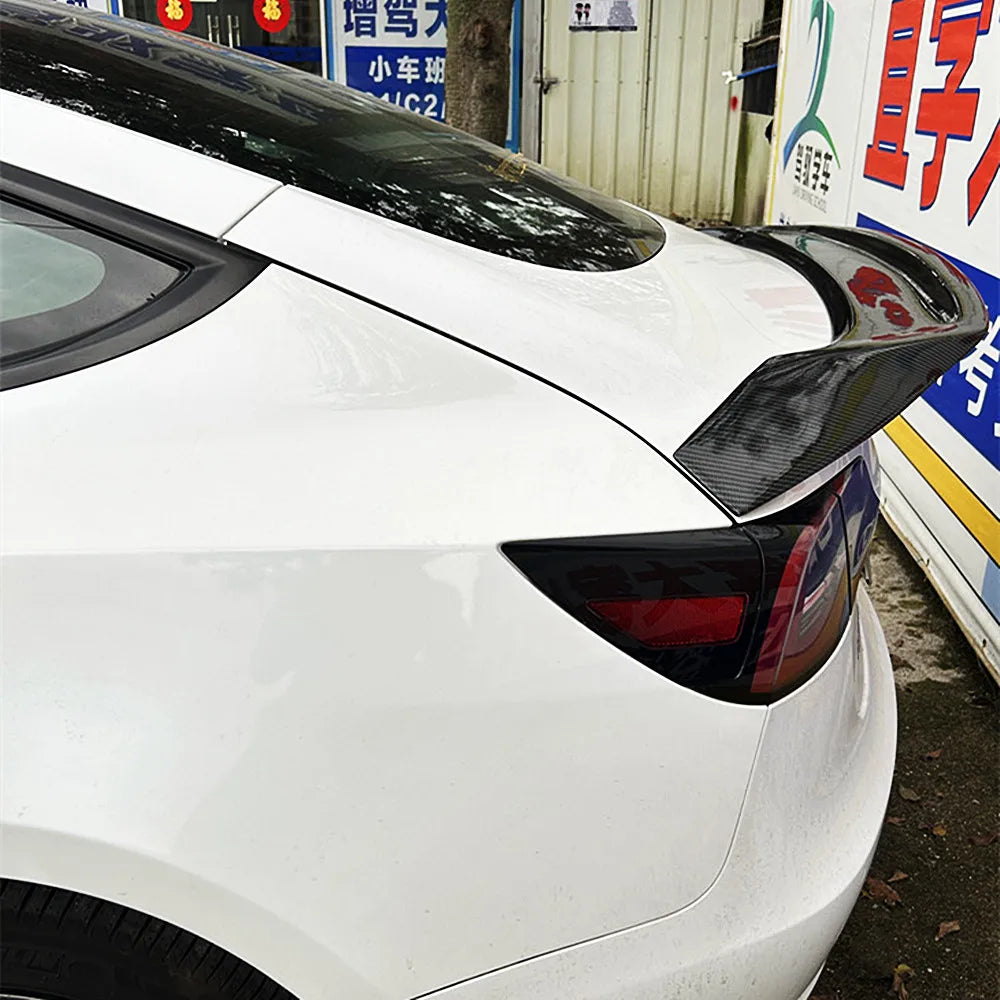 Ducktail Lip Spoiler for Tesla Model 3 (2017–2023) | Rear Trunk Lid Boot Wing — Body Kit - 14:200004889#Unpainted-14:200004890#Glossy Black-14:200004891#Carbon Printing-14:200002130#Real Carbon Fibe-  DRIVEN - 2