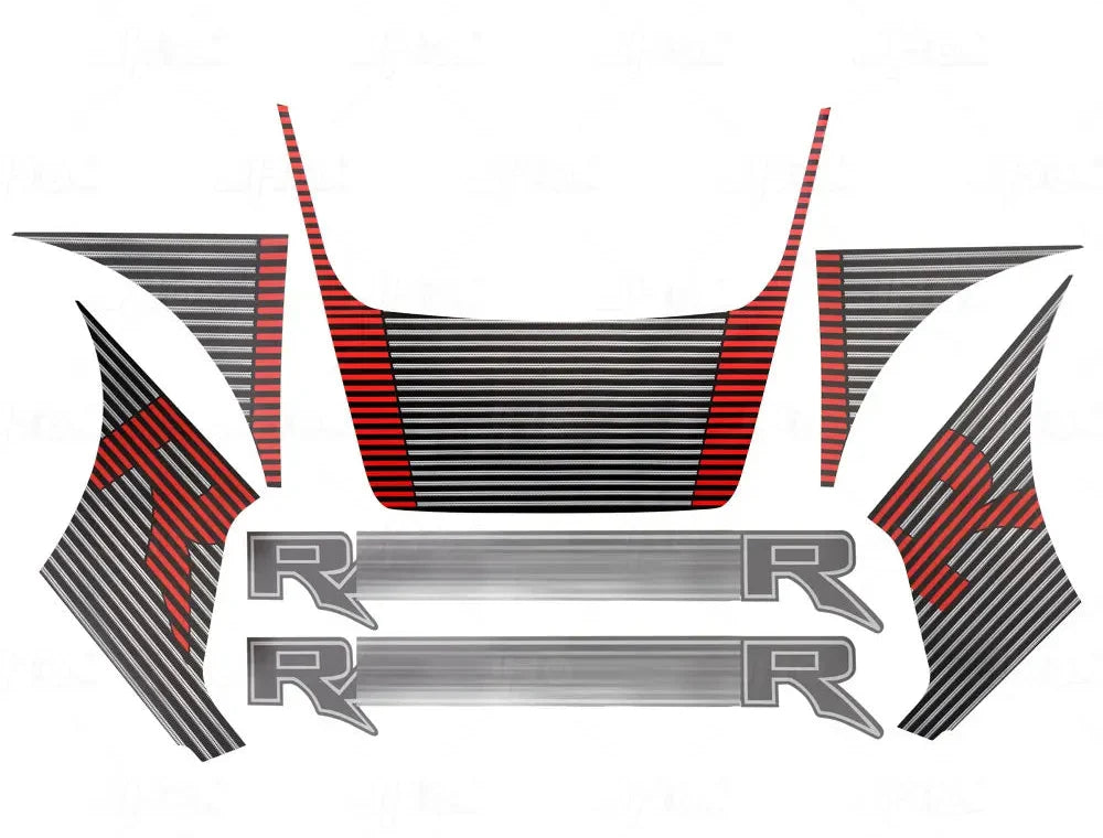 JHO Sport R Precut Bedside & Hood Wrap Kit for Ford F-150 Raptor (2022-2025) | Matte Stripe - 200000182:193#Black-  DRIVEN - 6