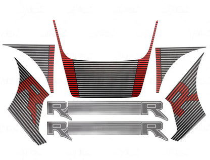 JHO Sport R Precut Bedside & Hood Wrap Kit for Ford F-150 Raptor (2022-2025) | Matte Stripe - 200000182:193#Black-  DRIVEN - 6