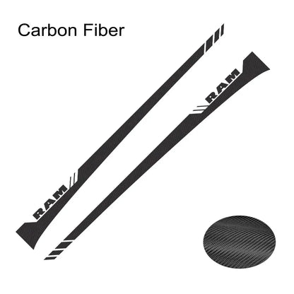 Dodge RAM Door Side Skirt Graphic Decal Kit (2 Pcs) – Custom Vinyl Sticker | 1500, 2500, Rebel, RTX | 12 Finishes - 200000182:10#Glossy Red-200000182:691#Glossy Gray-200000182:366#Glossy Yellow-200000182:350852#Glossy Orange-200000182:29#Glossy White-  DRIVEN - 9
