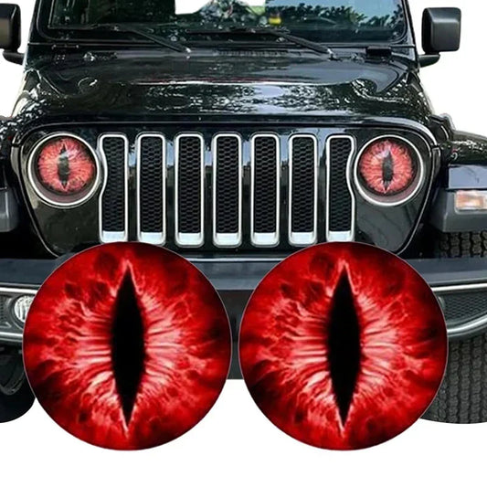 Beast Eyes Headlight Decals – Car & Jeep Headlight Sticker | 6 Colors | Universal Fit - 200000182:10#Yellow-  DRIVEN - 1