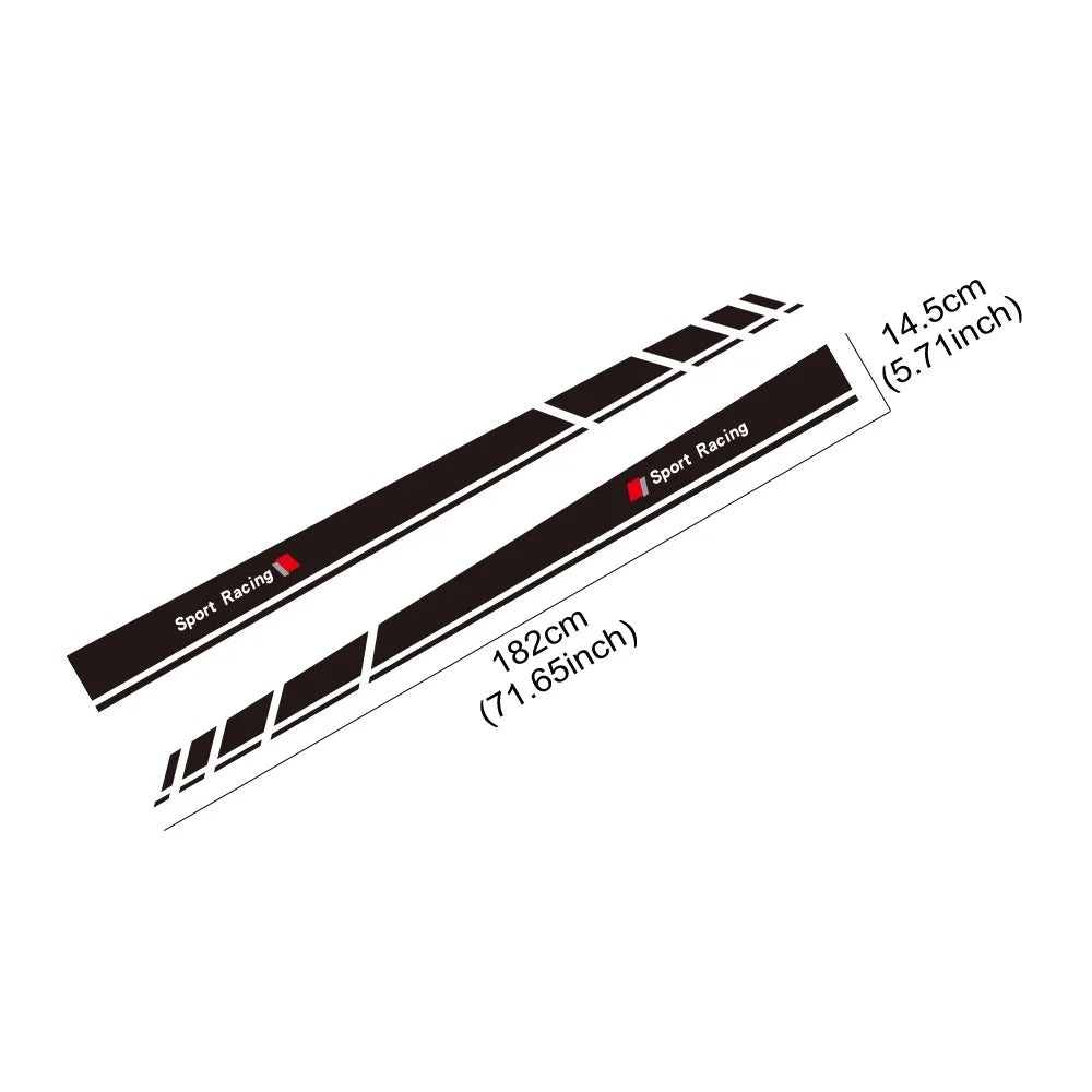 Sport Racing Door Side Edge Decal for Audi A3 / S3 / RS3 (8V, 8P, 8Y, 8L) | 2-Piece Vinyl Sticker - 200000182:29#Type B-200000182:193#Type A-  DRIVEN - 6