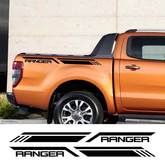 Side Stripe Decal for Ford Ranger Raptor T6 / XLT / T7 / T8 | Pickup Bed Vinyl Graphic - 200000182:691#Glossy Gray-  DRIVEN - 1