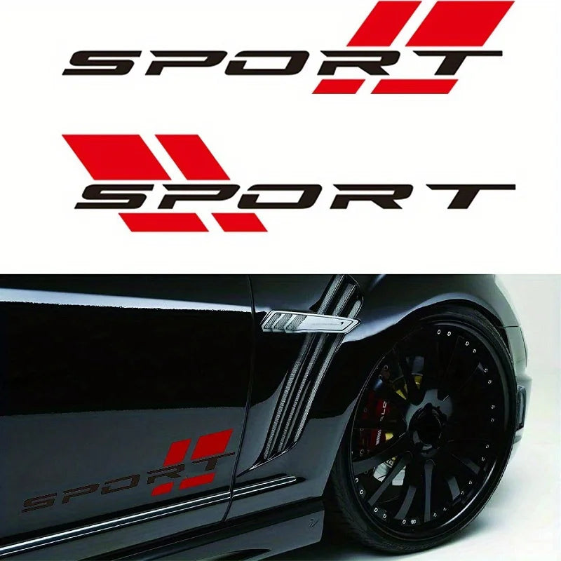 Sport Style Body & Fender Decal | 2-Piece Waterproof Vinyl Sticker for Cars, Motorcycles & Helmets - 14:200004889#black-14:200004890#white and red-  DRIVEN - 1
