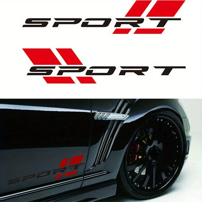 Sport Style Body & Fender Decal | 2-Piece Waterproof Vinyl Sticker for Cars, Motorcycles & Helmets - 14:200004889#black-14:200004890#white and red-  DRIVEN - 1