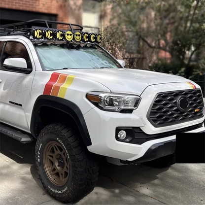 Retro Tri-Color Sunset Stripe Decal for Toyota 4Runner (2009–2024) | Fender, Hood, Trunk & Grille Vinyl - 200000182:366#E-200000182:10#D-200000182:193#A-200000182:691#C-200000182:29#B-  DRIVEN - 6