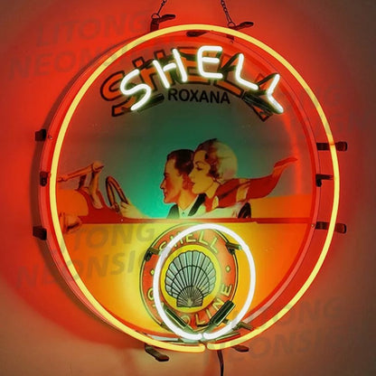 Shell Gasoline Roxana Neon Signs - CN043-  DRIVEN - 2
