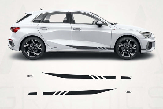 Audi A3 / RS3 Side Stripes Decal Kit (2021–2024) – Vinyl Rocker Panel Graphics - sku-51060855996548-sku-51060856029316-sku-51060856062084-sku-51060856094852-sku-51060856127620-  DRIVEN - 1