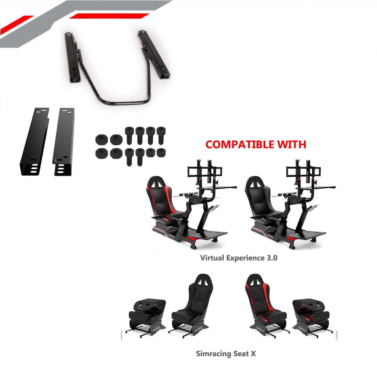 Sim Racing RAIL ADJUSTMENT UPGRADE KIT FOR VIRTUAL EXPERIENCE 3.0 / SIM RACING SEAT X - 3032-  DRIVEN - 5