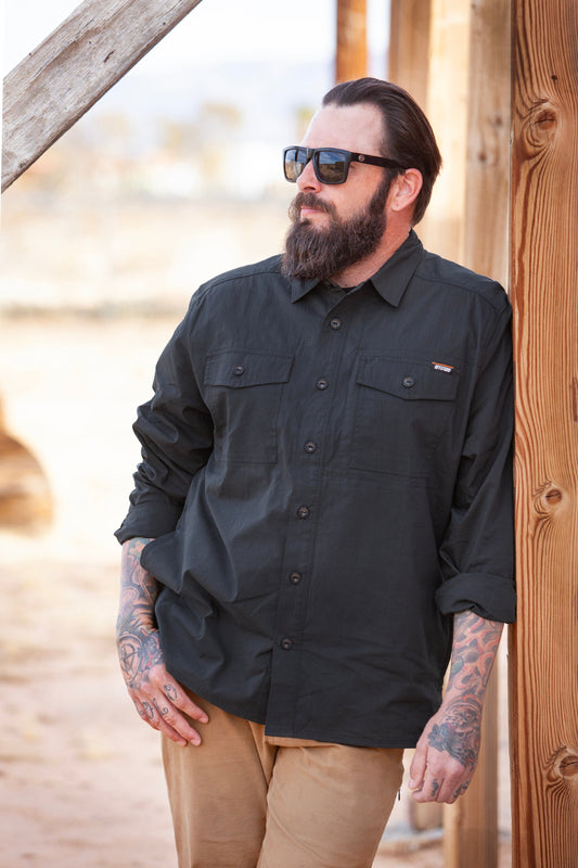 Echo Bravo LS Shirt - Vintage Black - OMWL225012VB01-OMWL225012VB02-OMWL225012VB03-OMWL225012VB04-OMWL225012VB05-  DRIVEN - 2