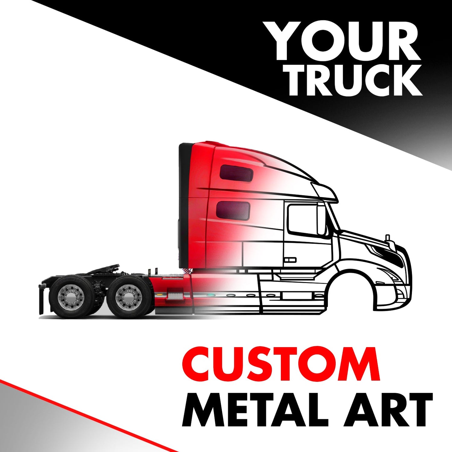 Your Personalized Truck Metal Wall Art - MT1118 - MT1118B49L-MT1118B69L-MT1118B80L-MT1118B99L-MT1118B120L-  DRIVEN - 1