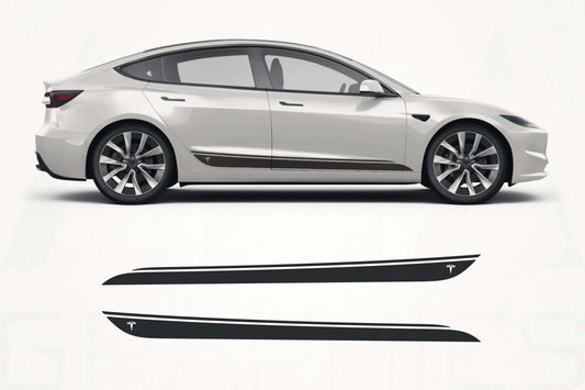 Tesla Model 3 Refresh Side Stripes Decal Kit – Highland Rocker Panel Graphics - sku-51060857307268-sku-51060857340036-sku-51060857372804-sku-51060857405572-sku-51060857438340-  DRIVEN - 1
