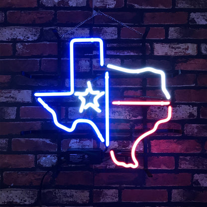 Texas Map with Lone Star Beer Neon Signs Light - SZME002-  DRIVEN - 1