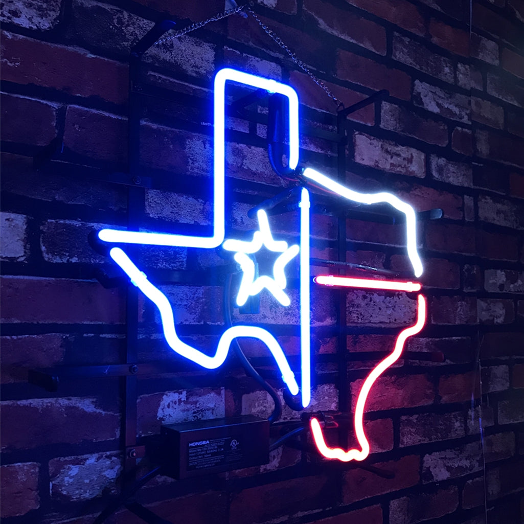 Texas Map with Lone Star Beer Neon Signs Light - SZME002-  DRIVEN - 2