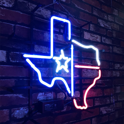 Texas Map with Lone Star Beer Neon Signs Light - SZME002-  DRIVEN - 2