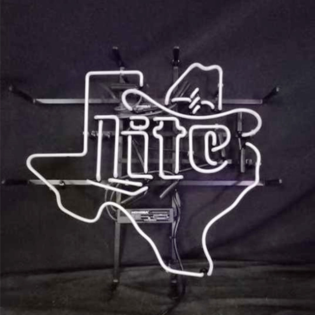 Miller Lite Cowboy Hat with Texas Maps Neon Signs - ME819-  DRIVEN - 3