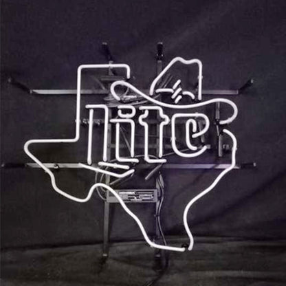 Miller Lite Cowboy Hat with Texas Maps Neon Signs - ME819-  DRIVEN - 3