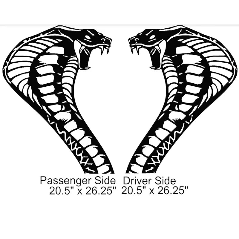 Cobra Snake Head Body Decal 20.5"x26.25" | Vinyl Graphic for Ford Mustang & Cars - 200000182:366;5:361386#passenger side-200000182:175;5:100014064#driver side-200000182:366;5:100014064#driver side-200000182:350853;5:361386#passenger side-200000182:350853;5:100014064#driver side-  DRIVEN - 6