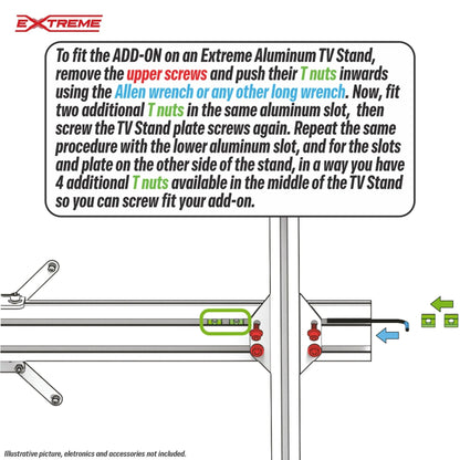 UNIVERSAL PC/DESKTOP REAR TRAY FOR TV STANDS IN ALUMINUM PROFILE - 2010303090000-  DRIVEN - 5