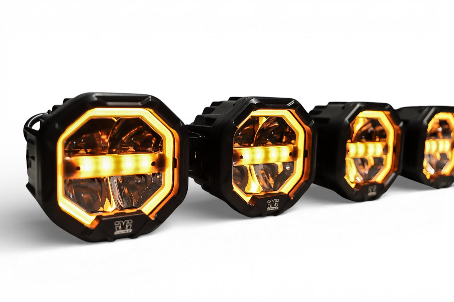 8 Light U-Con Interlocking Off Road LED Pod With Amber or White DRL Running Light - sku-46526099783838-sku-46526099816606-sku-46526099849374-sku-46526099882142-sku-46526099914910-  DRIVEN - 2