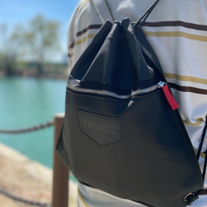 Detroit Drawstring Backpack in Leather ( Made to Order) - DRW009B-  DRIVEN - 18