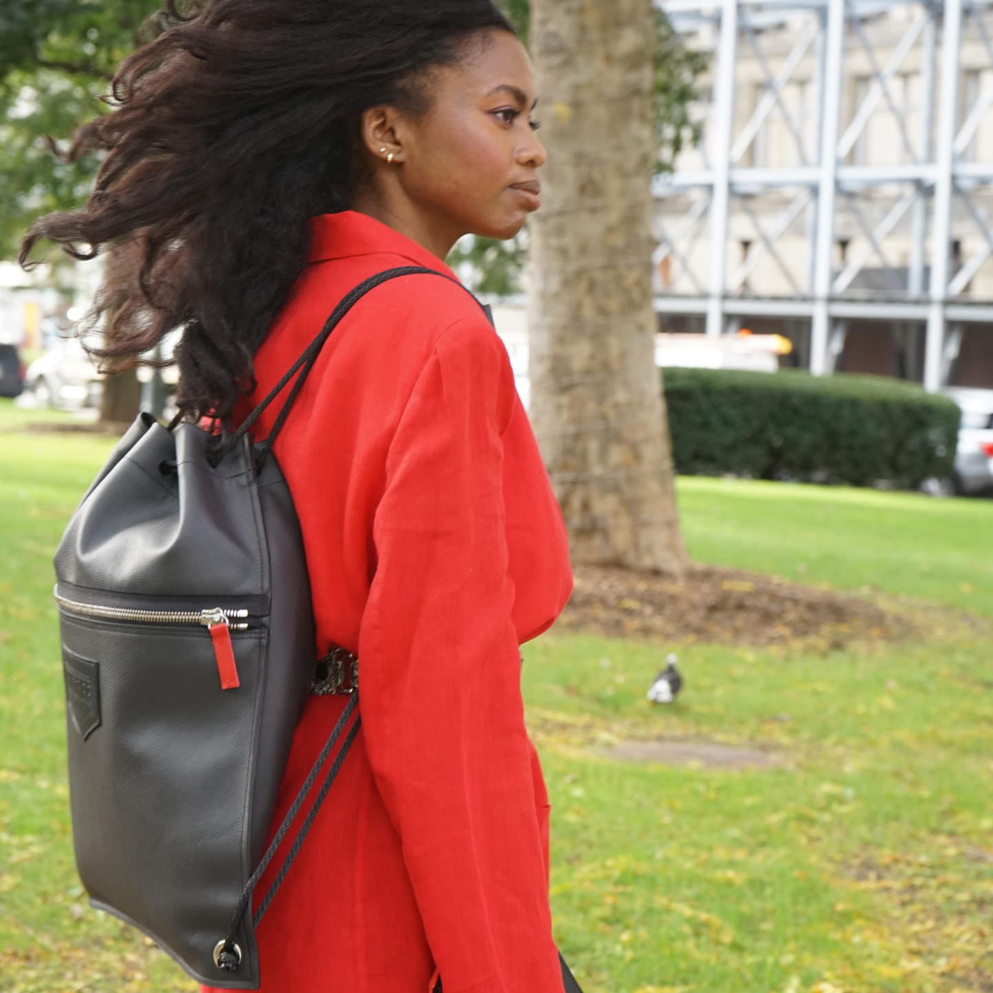Detroit Drawstring Backpack in Leather ( Made to Order) - DRW009B-DRW009B-sku-40872560459841-sku-40872560427073-DRW009B-  DRIVEN - 12